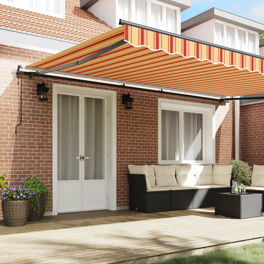 Auvent rétractable Jaune et Orange 500 × 350 cm - 3