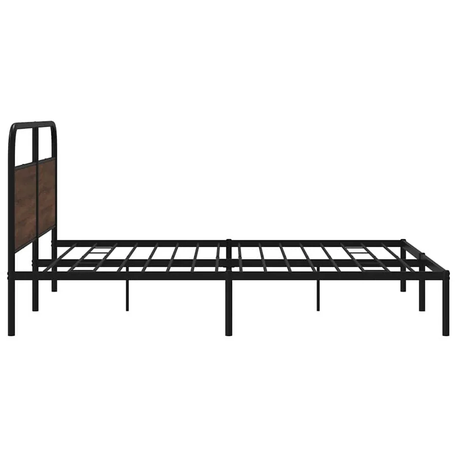 Cadre de lit en métal sans matelas chêne marron 193x203 cm - 6