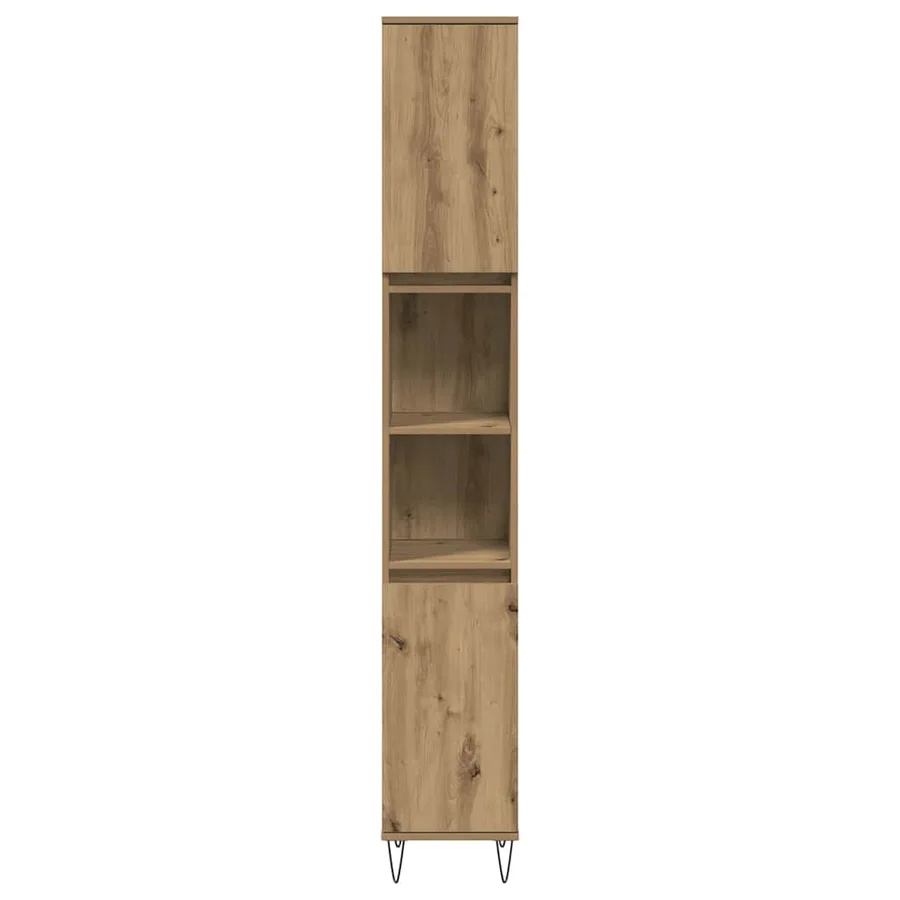 Armoire de salle de bain chêne artisanal 30x30x190 cm - 5