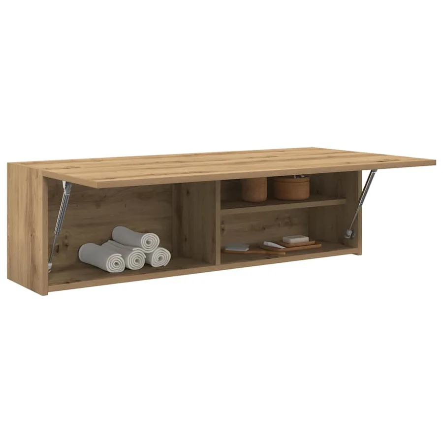 Armoire murale de bain chêne artisanal bois d'ingénierie - 4