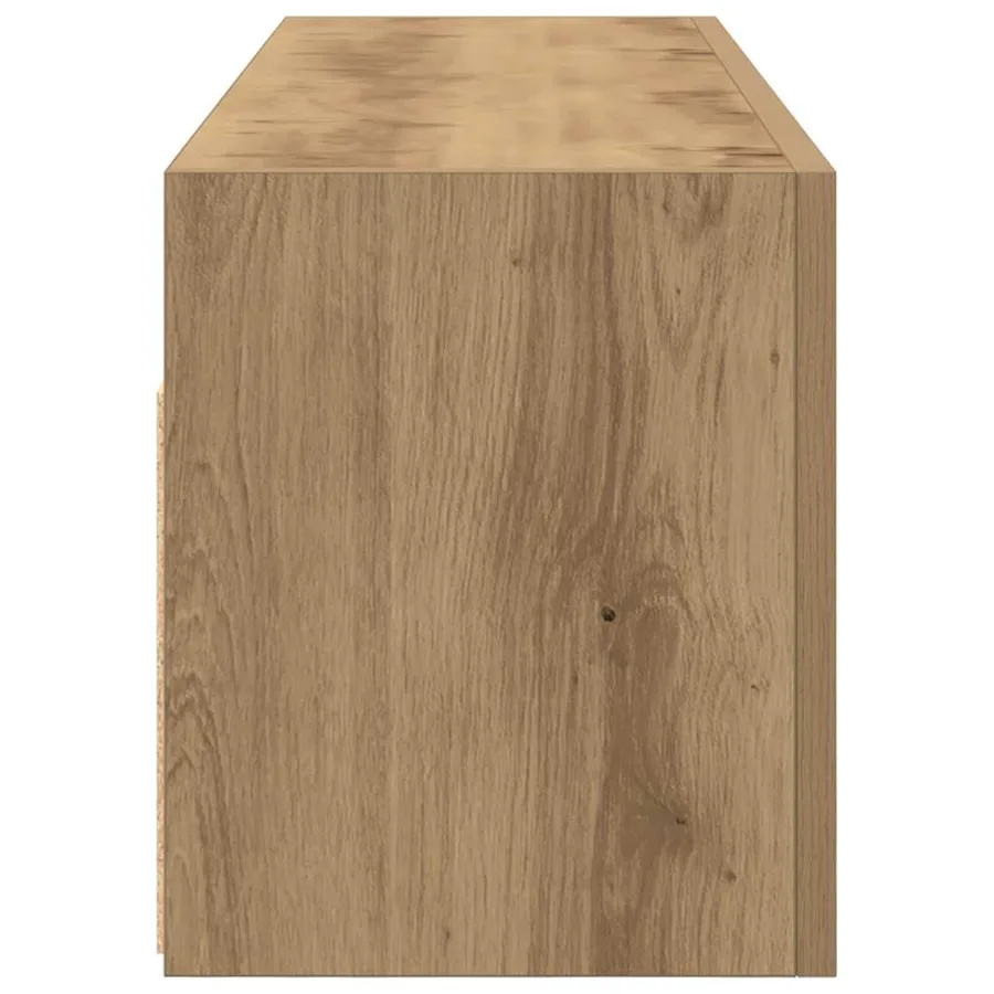 Armoire murale de bain chêne artisanal bois d'ingénierie - 7