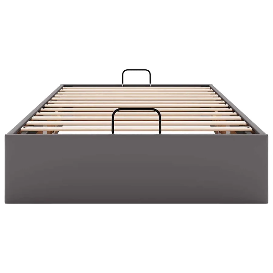 Cadre de lit ottoman sans matelas gris 80x200 cm similicuir - 7