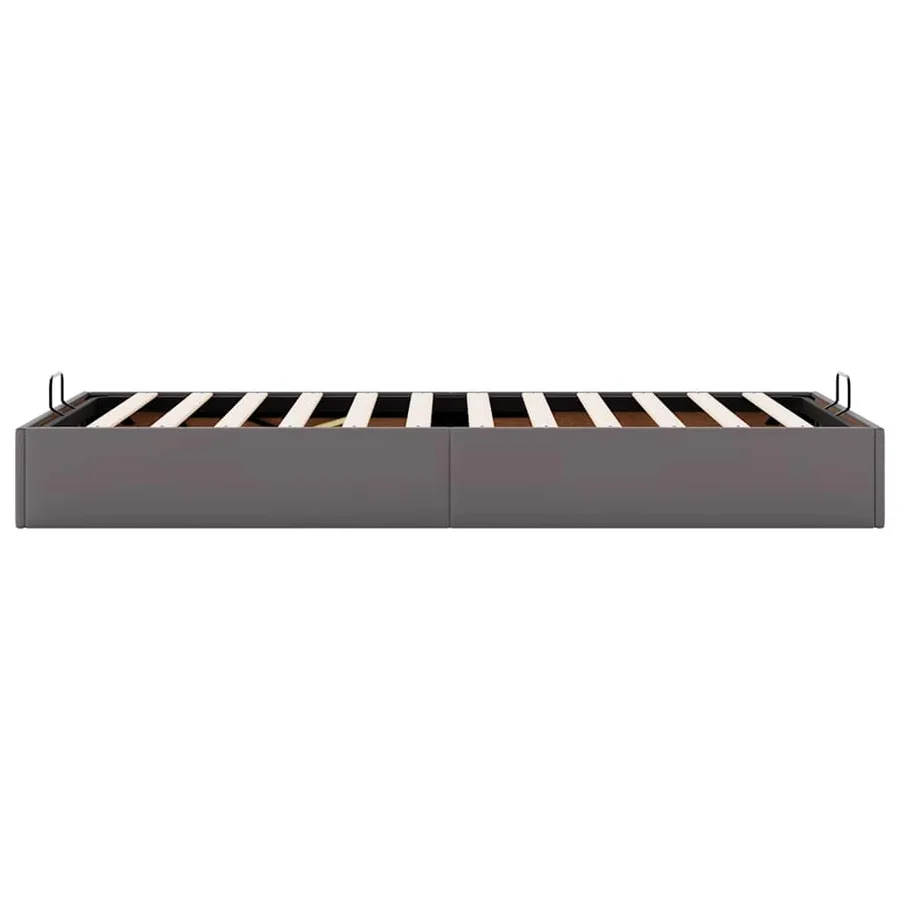 Cadre de lit ottoman sans matelas gris 80x200 cm similicuir - 8
