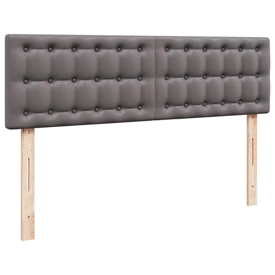 Cadre de lit ottoman avec matelas gris 160x200 cm similicuir - 9