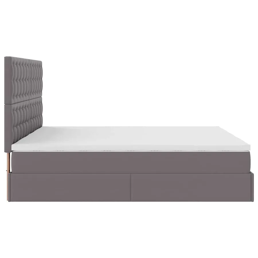 Lit ottoman avec matelas & LED Gris 160x200cm similicuir - 12
