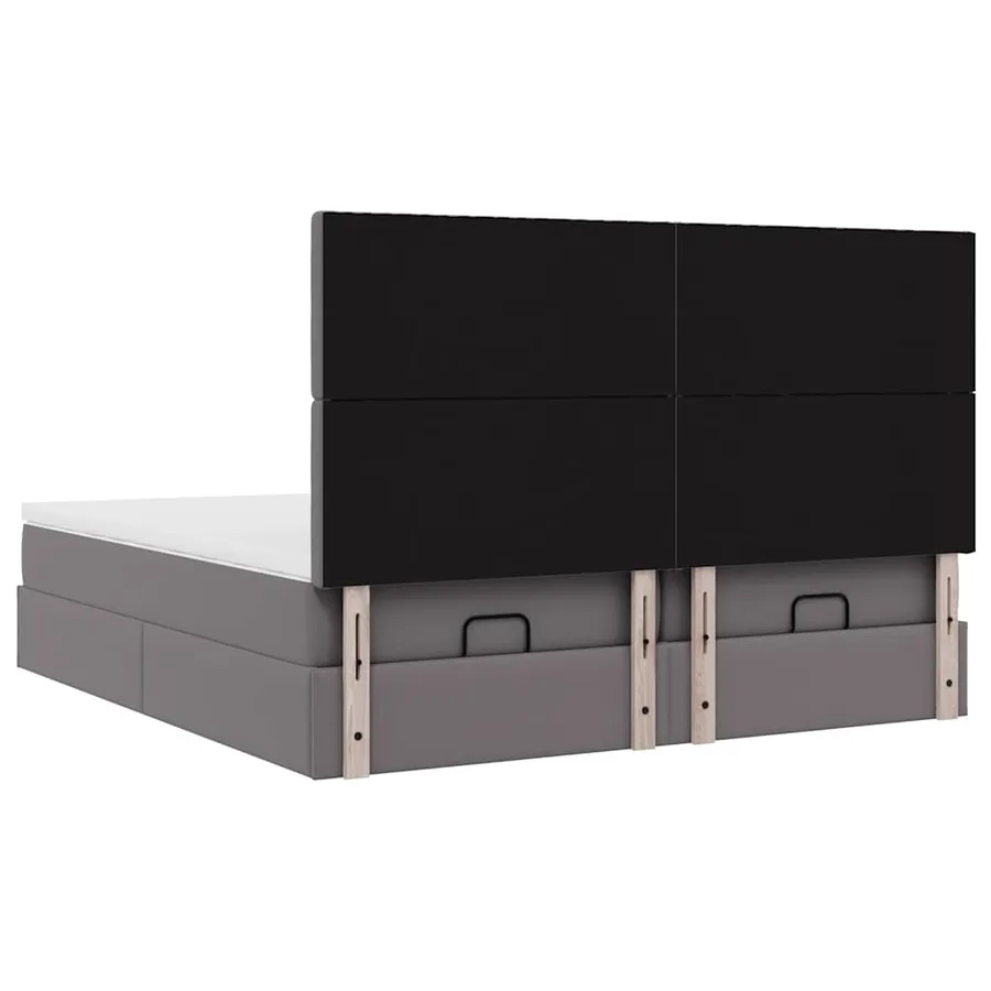 Lit ottoman avec matelas & LED Gris 160x200cm similicuir - 13