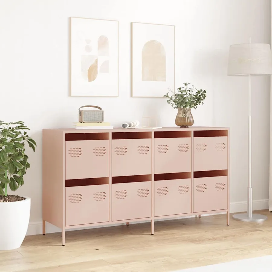 Buffet rose 135x39x73,5 cm acier laminé à froid - 3