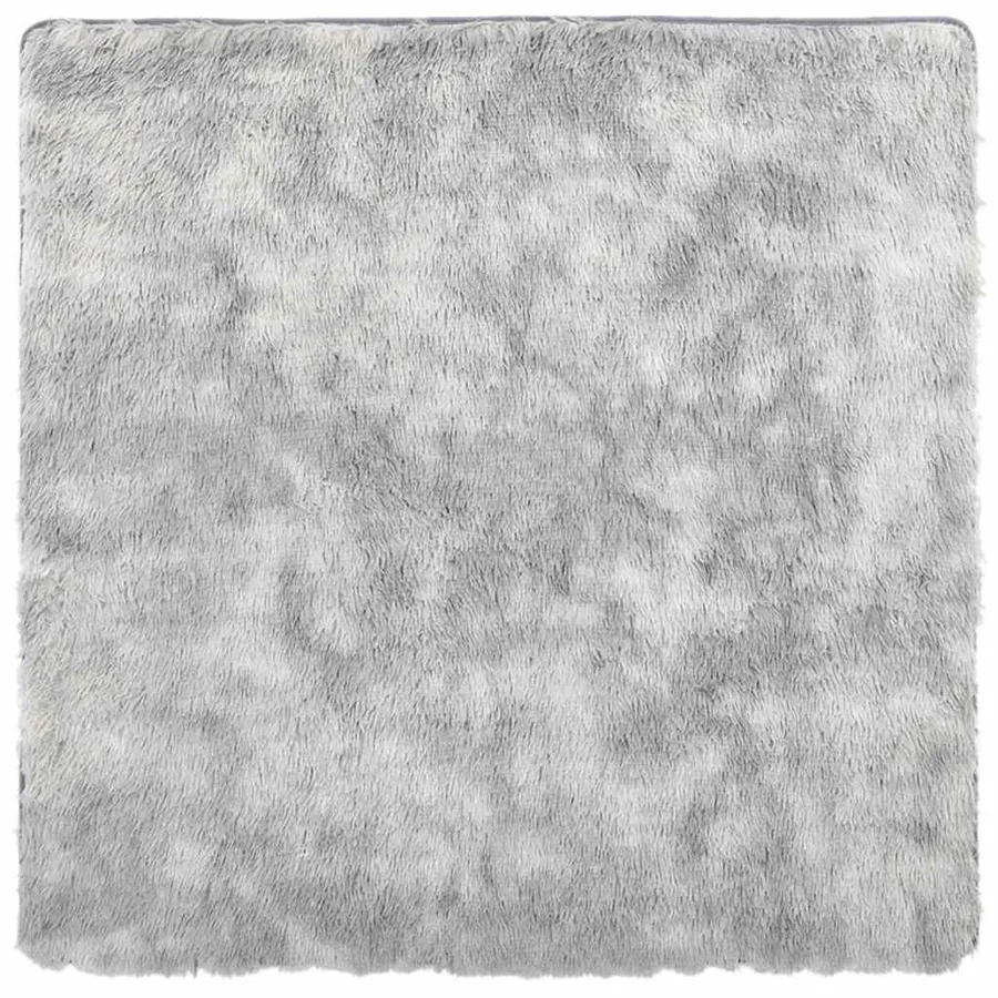 Tapis shaggy à poils longs NAVARRA gris argenté 120x120 cm - 2
