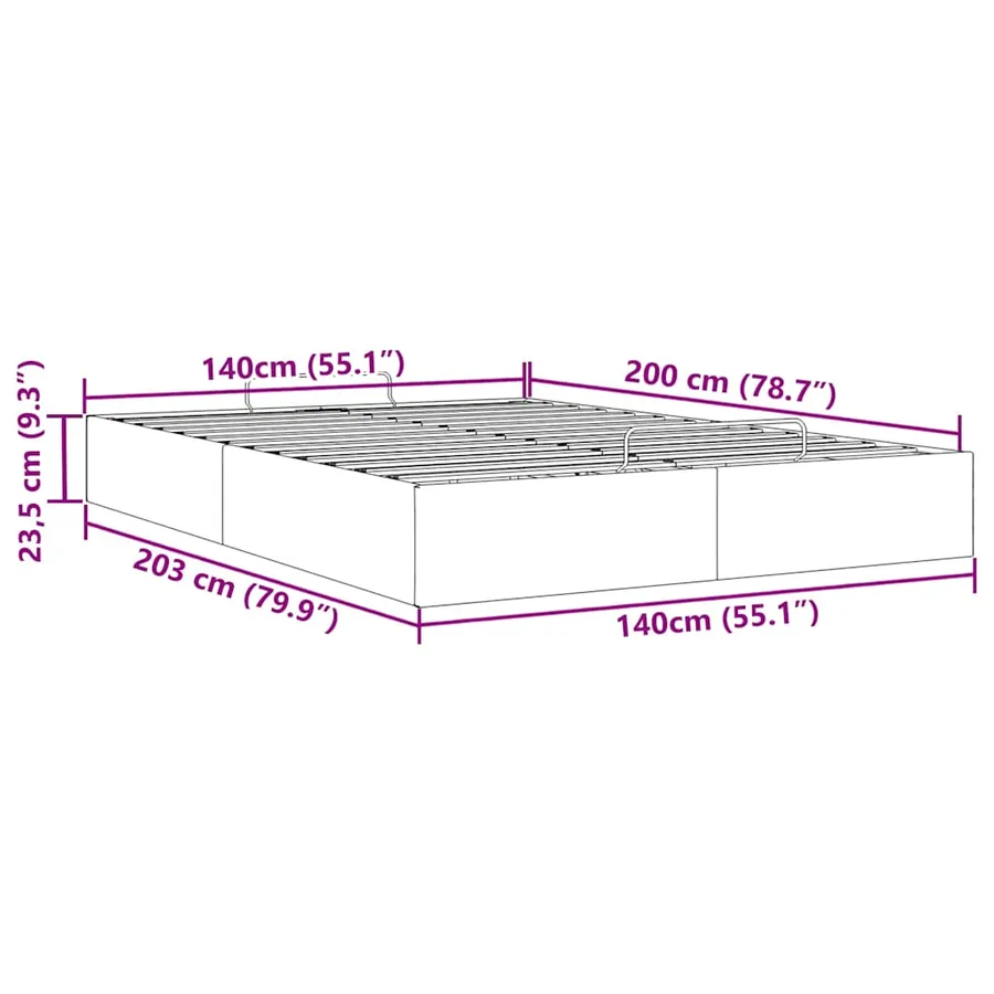 Cadre de lit ottoman sans matelas cappuccino 140x200 cm - 14