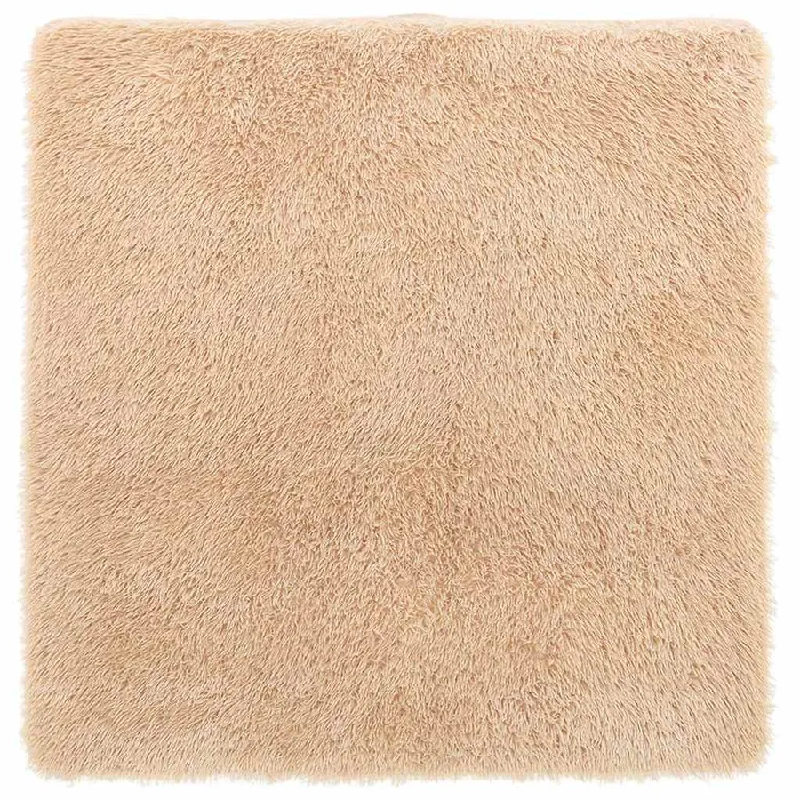 Tapis shaggy à poils longs NAVARRA beige 120x120 cm polyester - 2