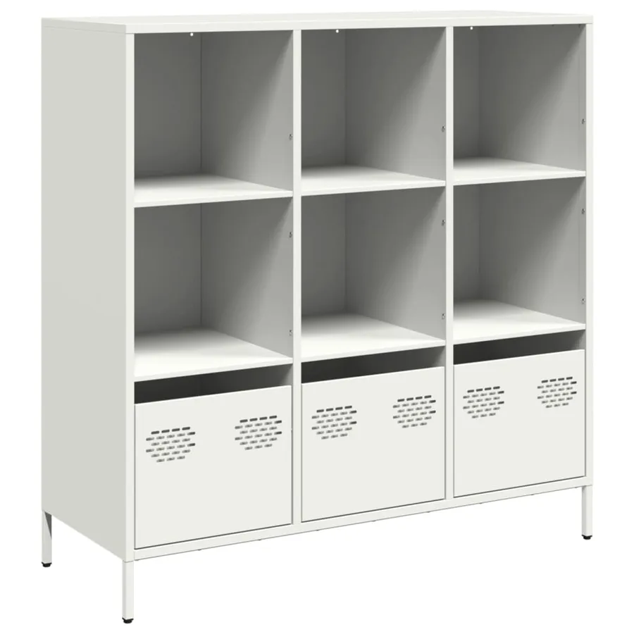 Buffet haut blanc 101,5x39x103,5 cm acier - 2