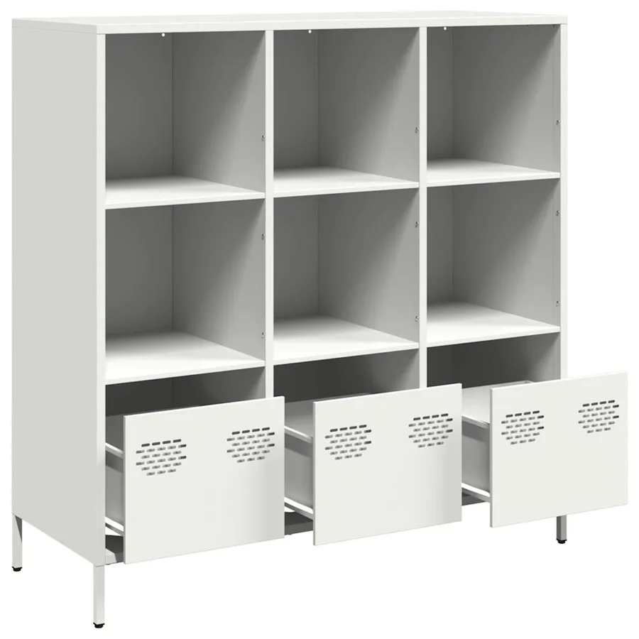 Buffet haut blanc 101,5x39x103,5 cm acier - 4