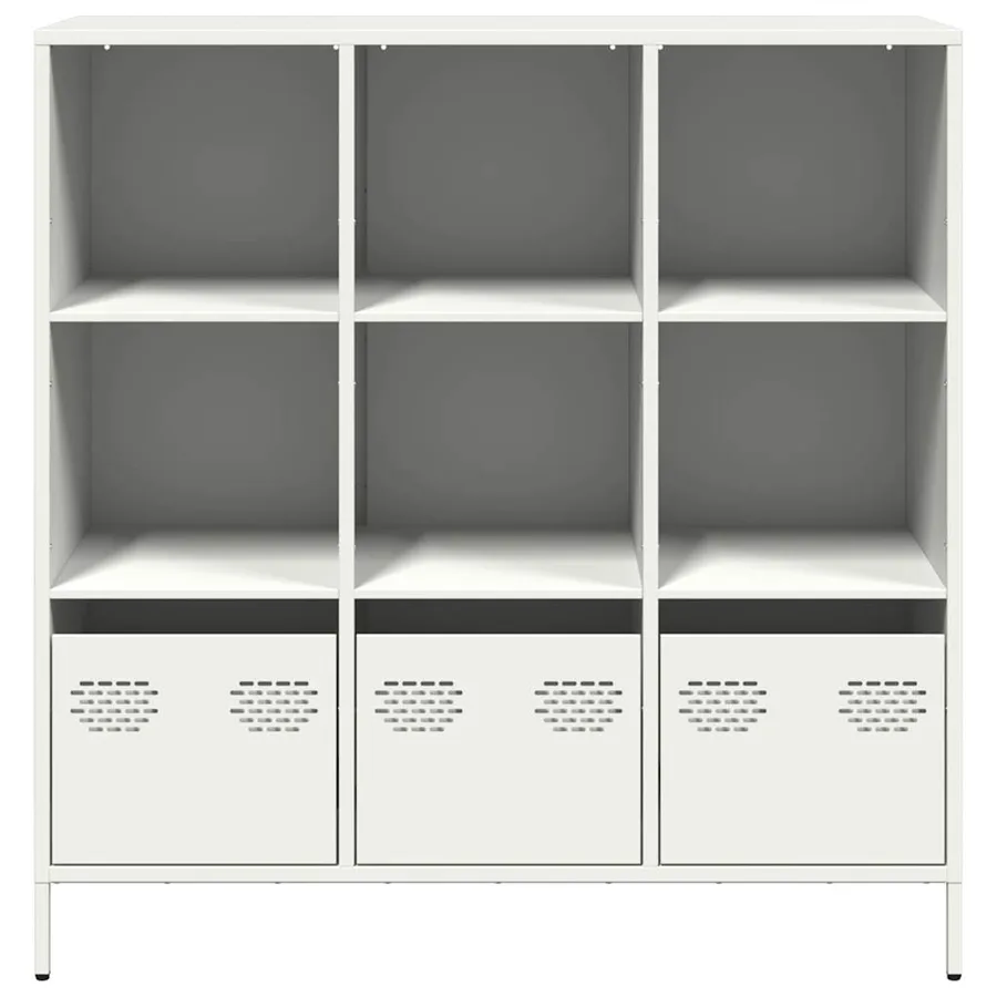 Buffet haut blanc 101,5x39x103,5 cm acier - 5