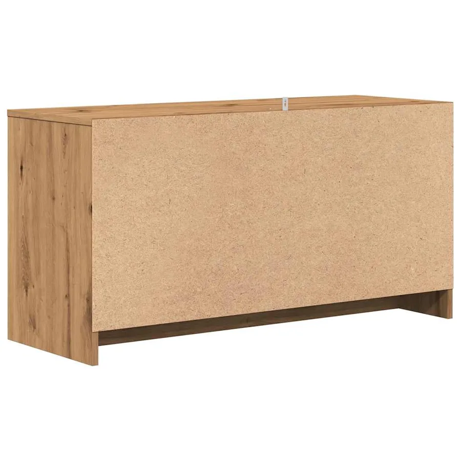 Meuble TV chêne artisanal 102x37,5x52,5 cm bois d'ingénierie - 6