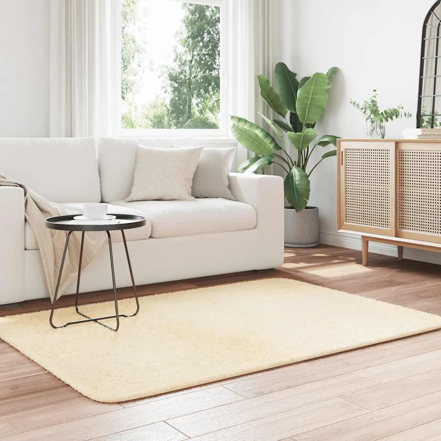 Tapis Shaggy à poils longs NAVARRA crème 120x170 cm polyester - 3
