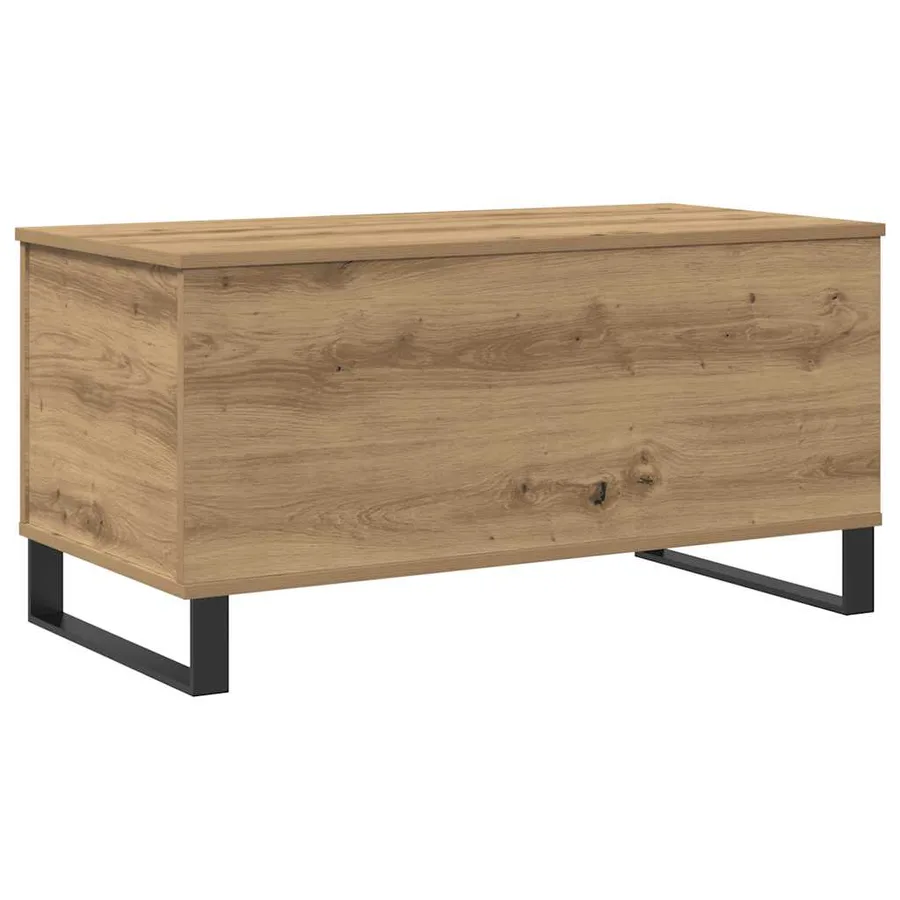 Table basse chêne artisanal 90x44,5x45 cm bois d'ingénierie - 2