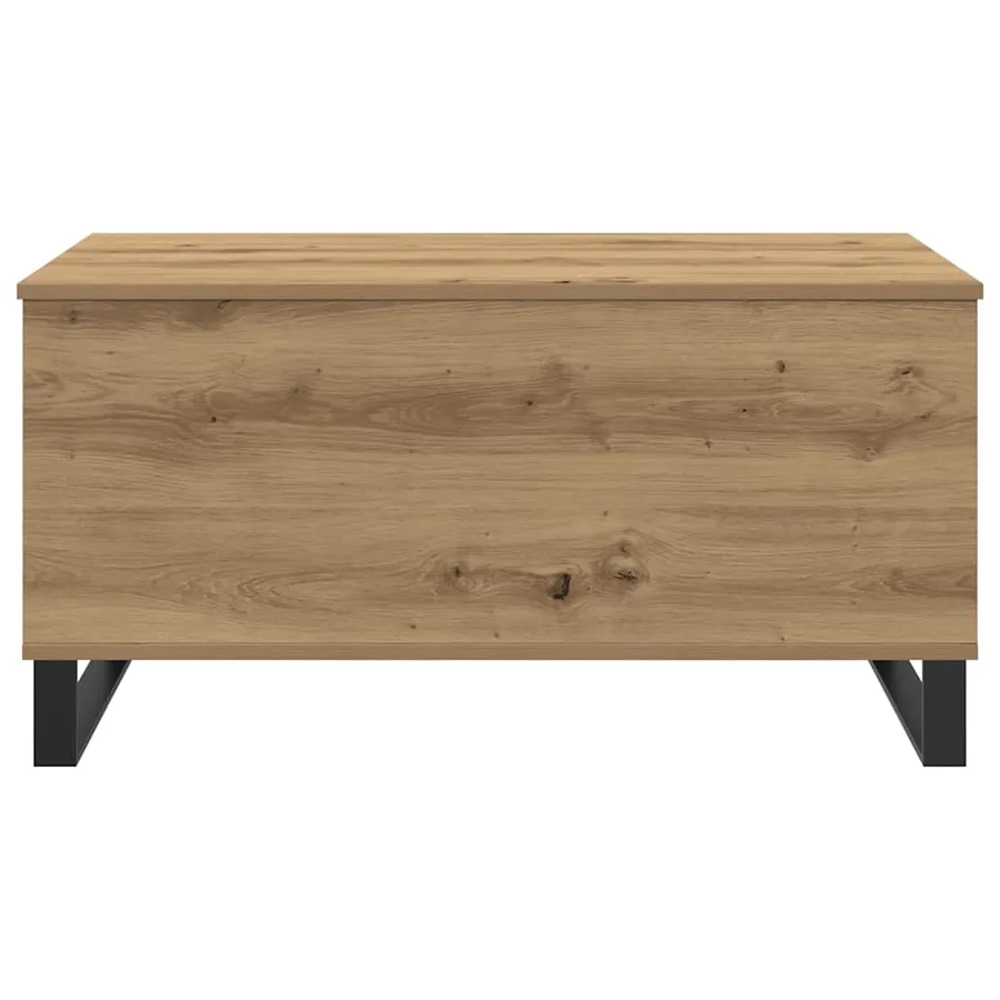 Table basse chêne artisanal 90x44,5x45 cm bois d'ingénierie - 5