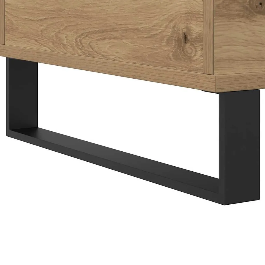 Table basse chêne artisanal 90x44,5x45 cm bois d'ingénierie - 8
