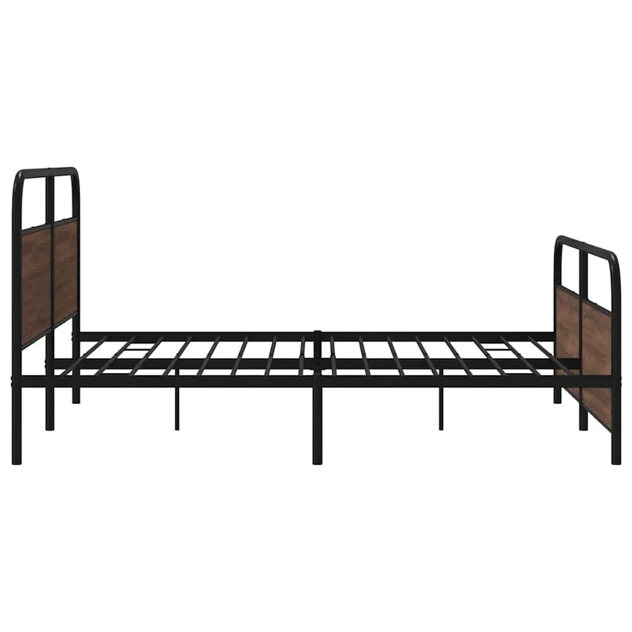 Cadre de lit en métal sans matelas chêne marron 183x213 cm - 6