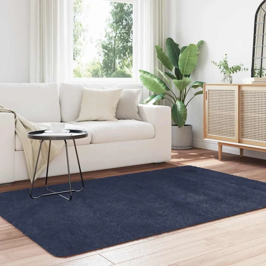 Tapis Shaggy à poils longs NAVARRA bleu marine 130x200 cm - 3