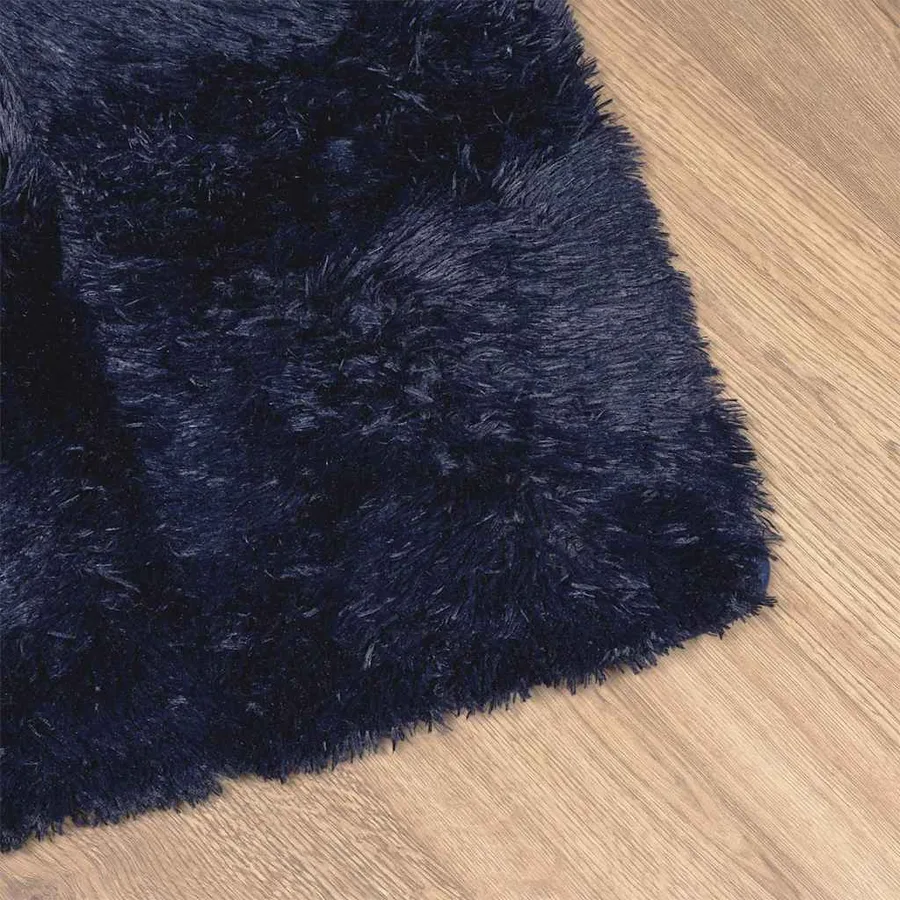Tapis Shaggy à poils longs NAVARRA bleu marine 130x200 cm - 4