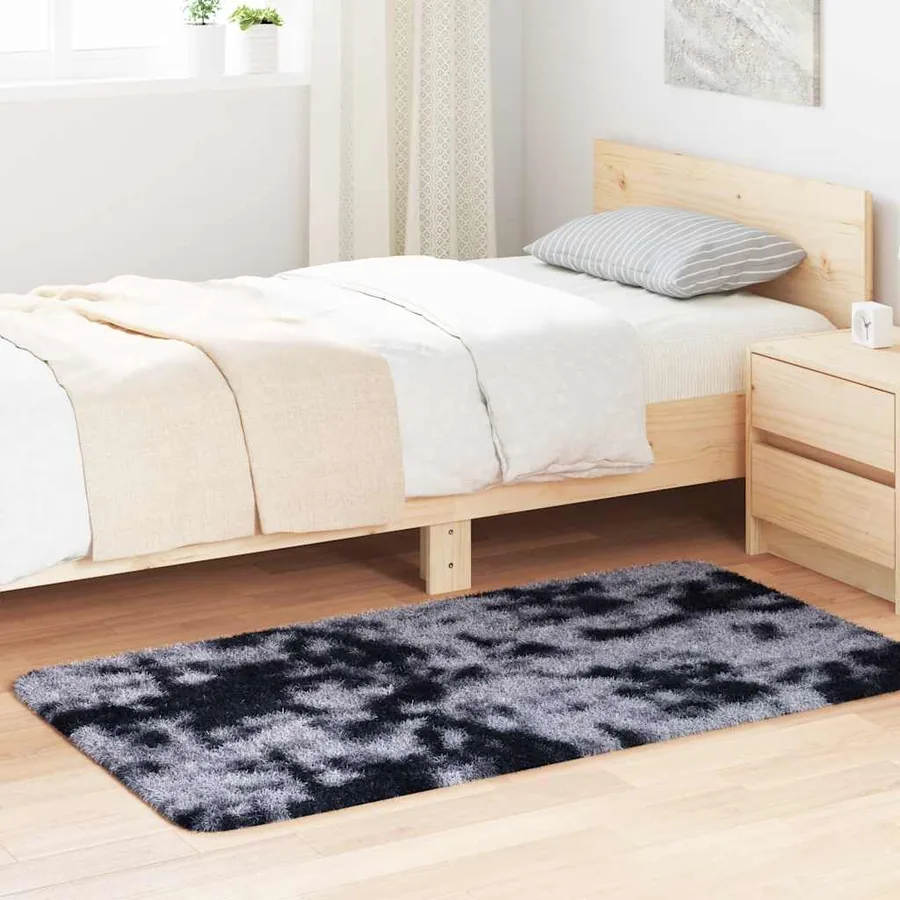 Tapis Shaggy à poils longs NAVARRA gris foncé 80x150 cm