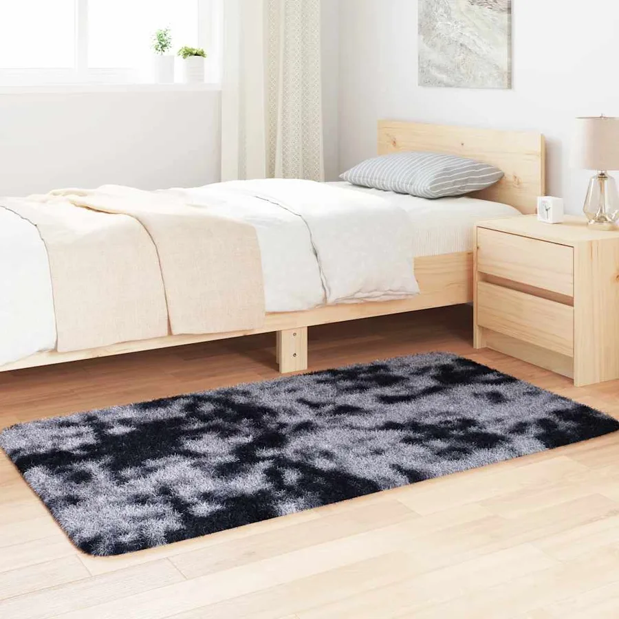 Tapis Shaggy à poils longs NAVARRA gris foncé 80x150 cm - 3