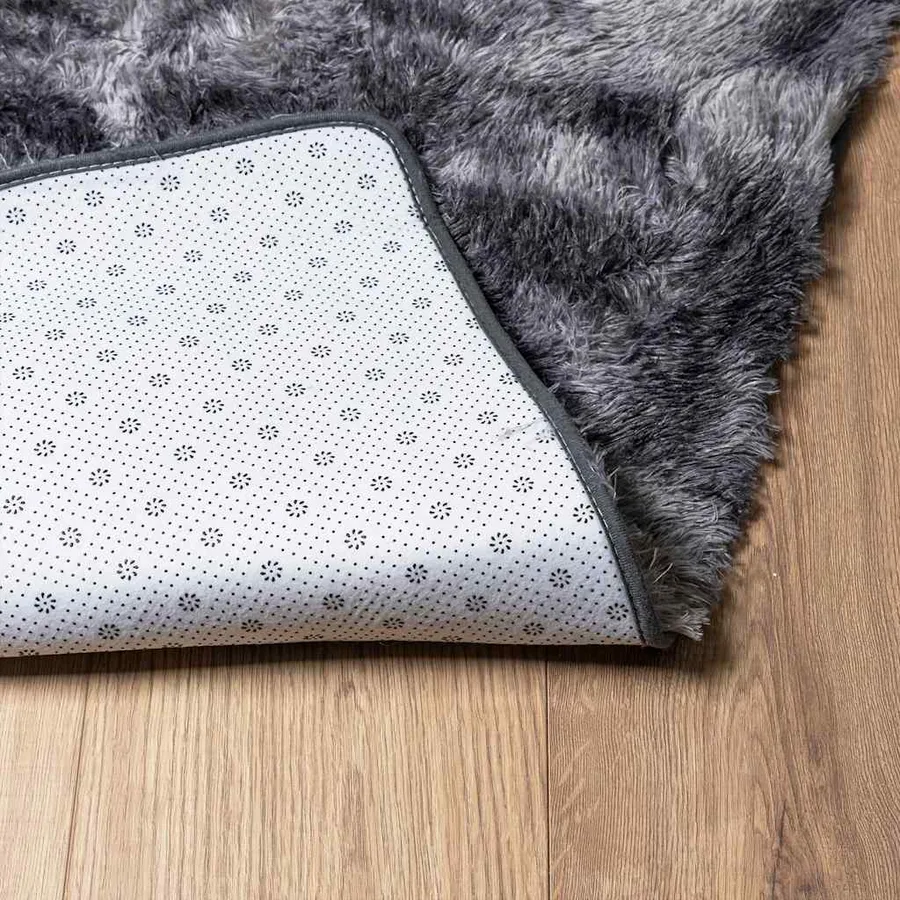 Tapis Shaggy à poils longs NAVARRA gris foncé 80x150 cm - 6