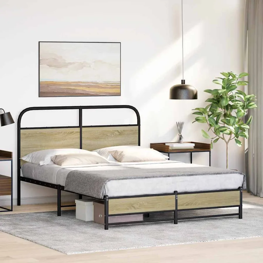Cadre de lit sans matelas 120x200 cm chêne sonoma - 4