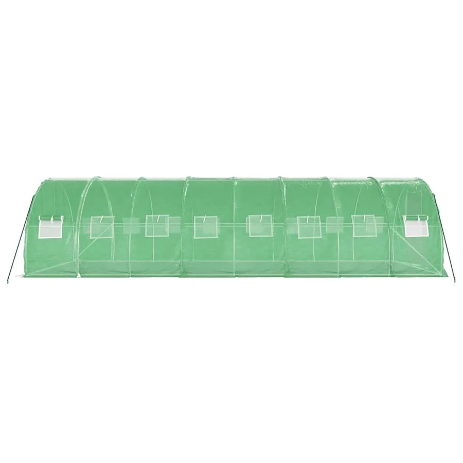 Serre avec cadre en acier vert 24 m² 8x3x2 m - 5