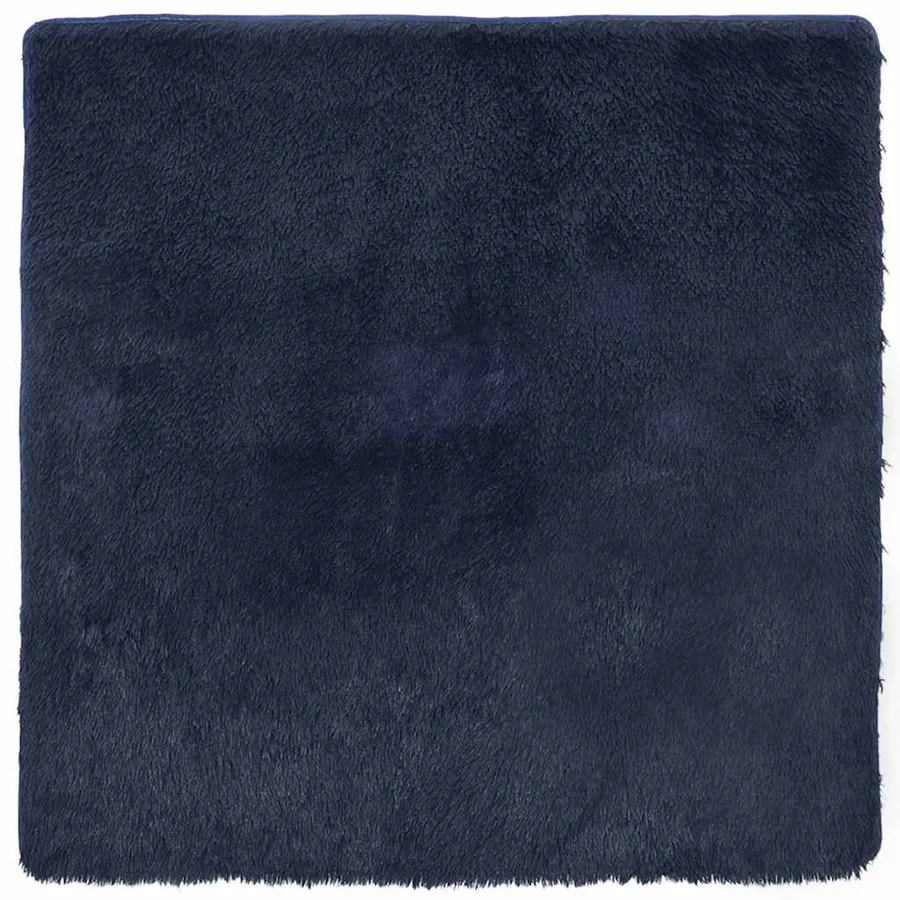 Tapis shaggy à poils longs NAVARRA bleu marine 160x160 cm - 2