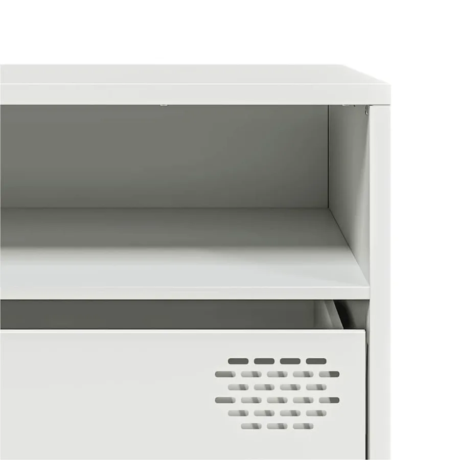 Meuble TV blanc 202x39x43,5 cm acier laminé à froid - 10