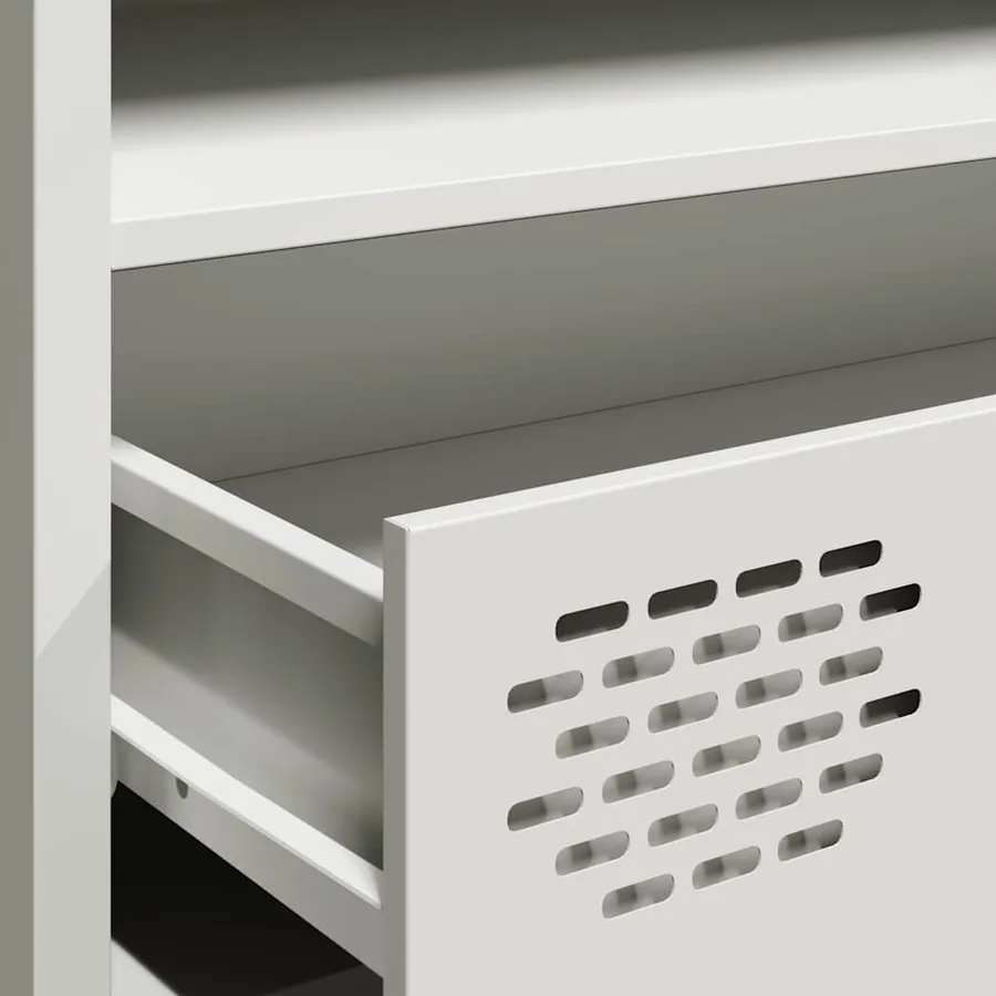 Meuble TV blanc 202x39x43,5 cm acier laminé à froid - 9