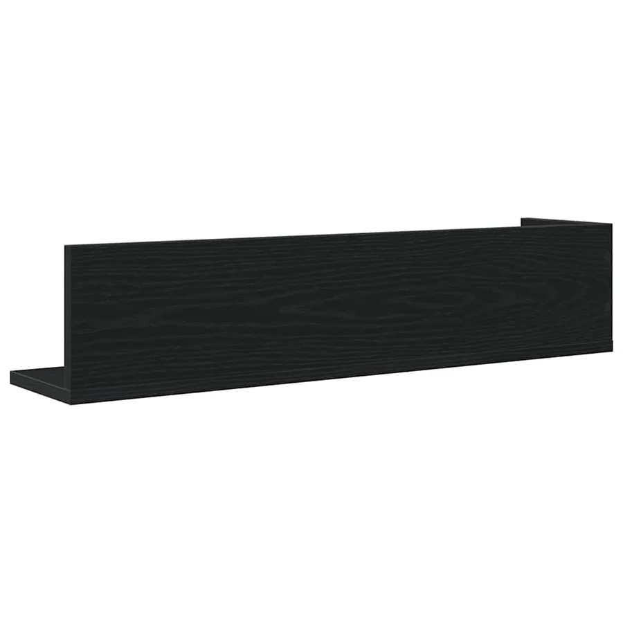 Étagères murales 2 pcs noir 75x16,5x16,5 cm bois d'ingénierie - 7