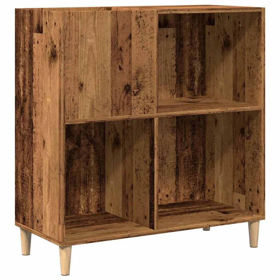 Armoire à disques vieux bois 84,5x38x89 cm bois d'ingénierie - 2