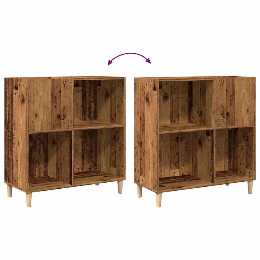 Armoire à disques vieux bois 84,5x38x89 cm bois d'ingénierie - 7