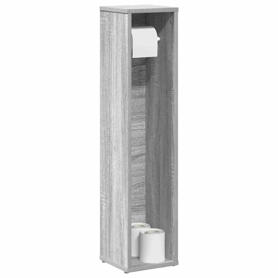 Meuble de salle de bain avec porte-rouleau Gris Sonoma 20,5 x 20 x 90 cm