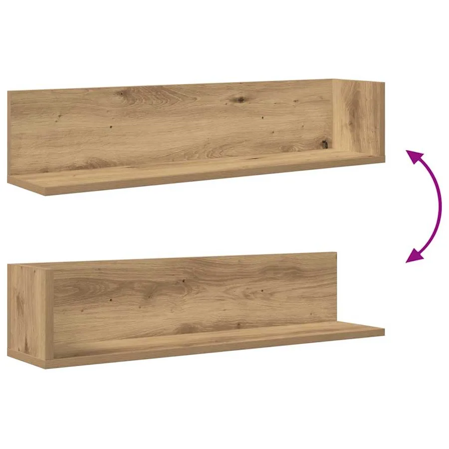 Étagères murales 2 pcs chêne artisanal 75x16,5x16,5 cm - 8