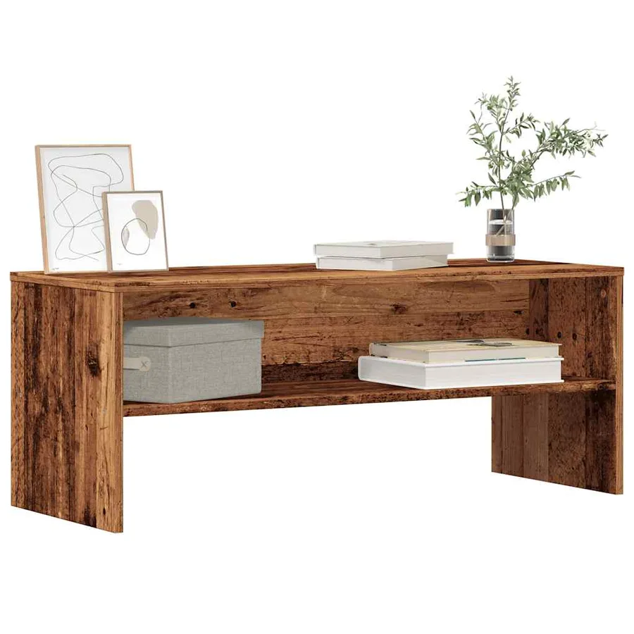 Meuble TV vieux bois 100x40x40 cm bois d'ingénierie - 3
