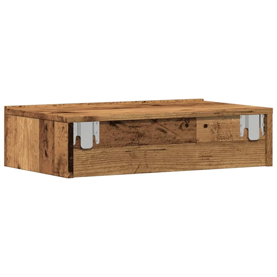 Meuble TV avec éclairage LED vieux bois 60x35x15,5 cm - 9