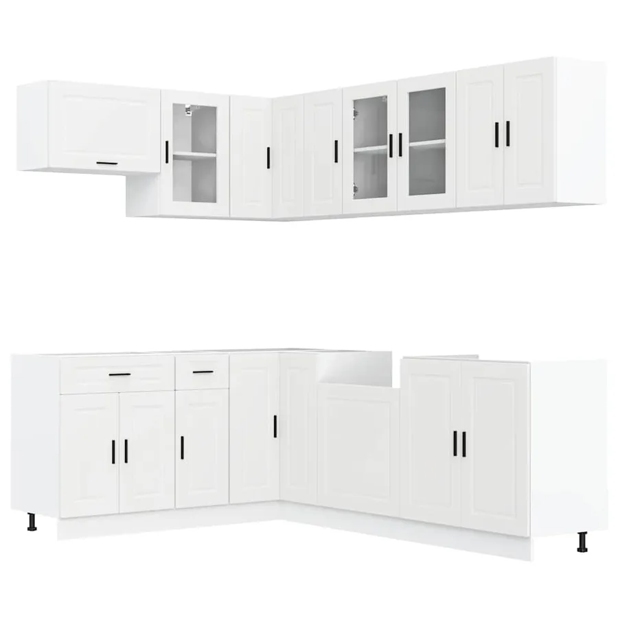 Ensemble d'armoires cuisine 11pcs Porto blanc bois d'ingénierie - 2