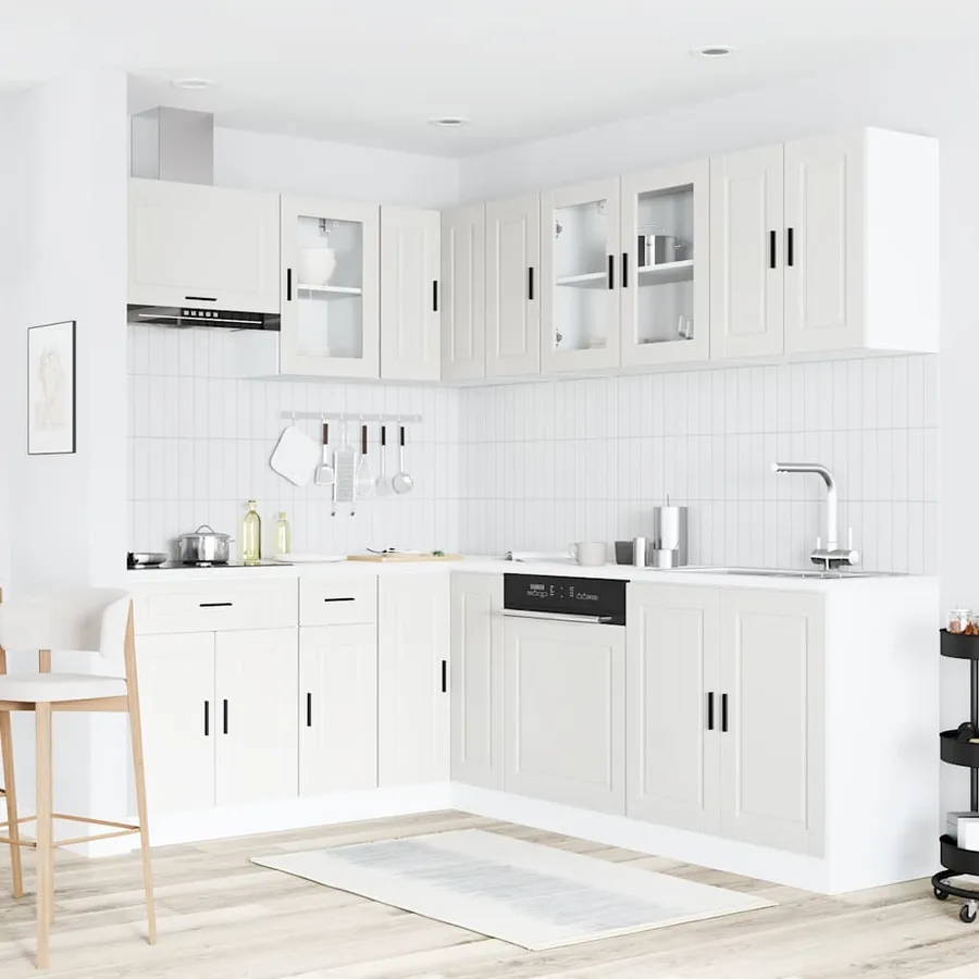 Ensemble d'armoires cuisine 11pcs Porto blanc bois d'ingénierie - 3