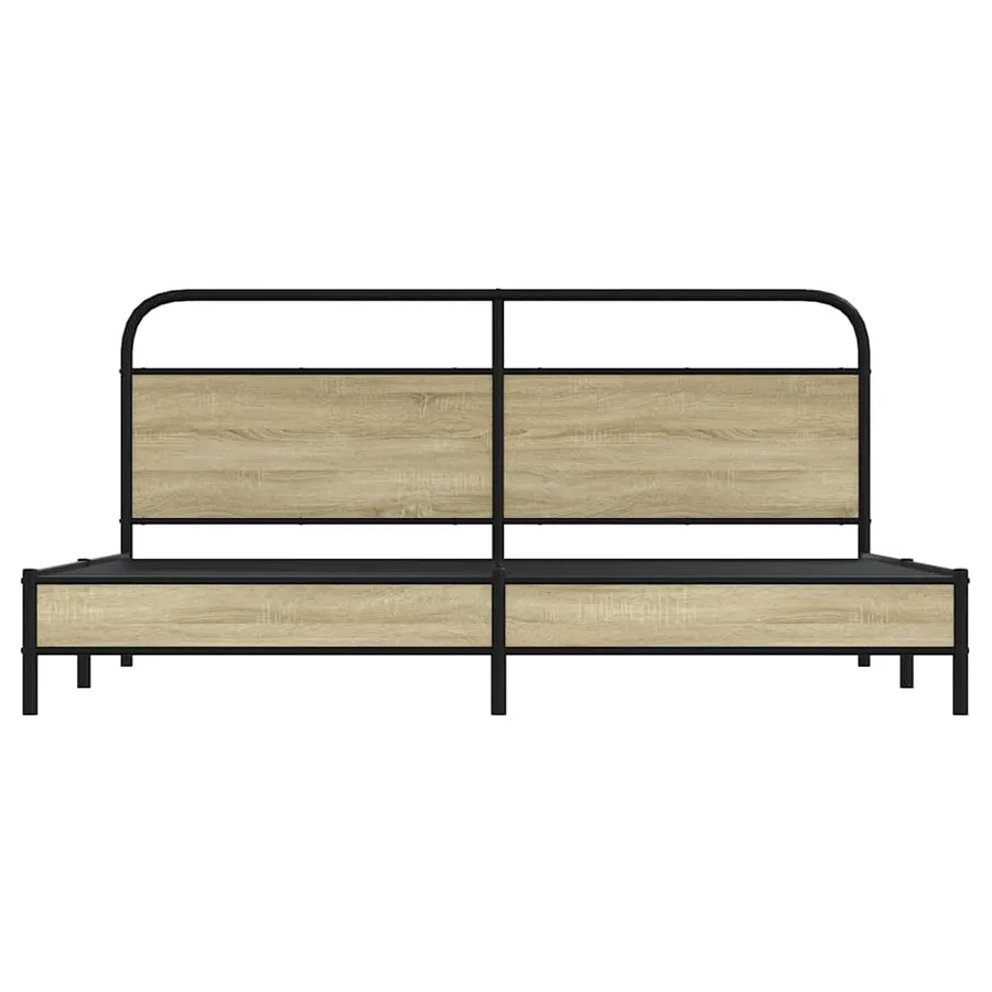 Cadre de lit en métal sans matelas chêne sonoma 183x213 cm - 5
