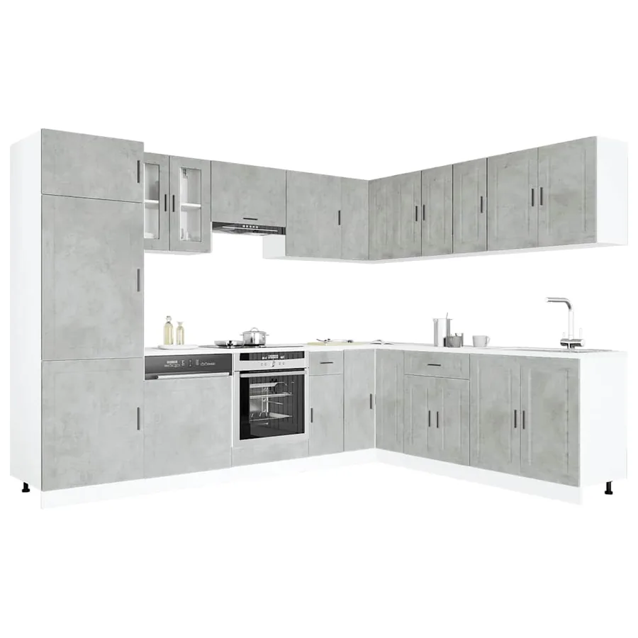 Ensemble d'armoires de cuisine 14 pcs Porto bois d'ingénierie