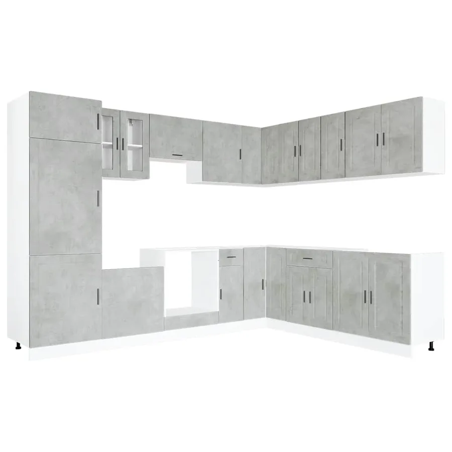 Ensemble d'armoires de cuisine 14 pcs Porto bois d'ingénierie - 2