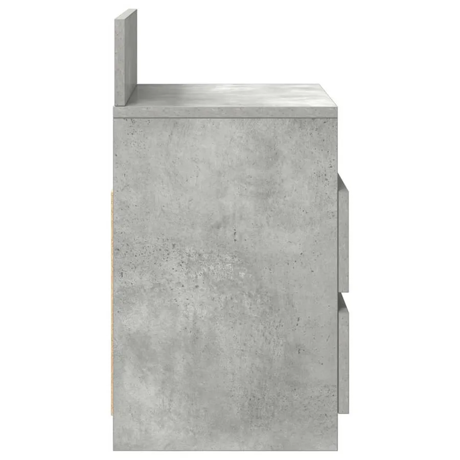 Table de chevet à 2 tiroirs Gris béton 40x33x60 cm - 6
