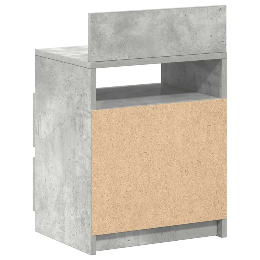 Table de chevet à 2 tiroirs Gris béton 40x33x60 cm - 7