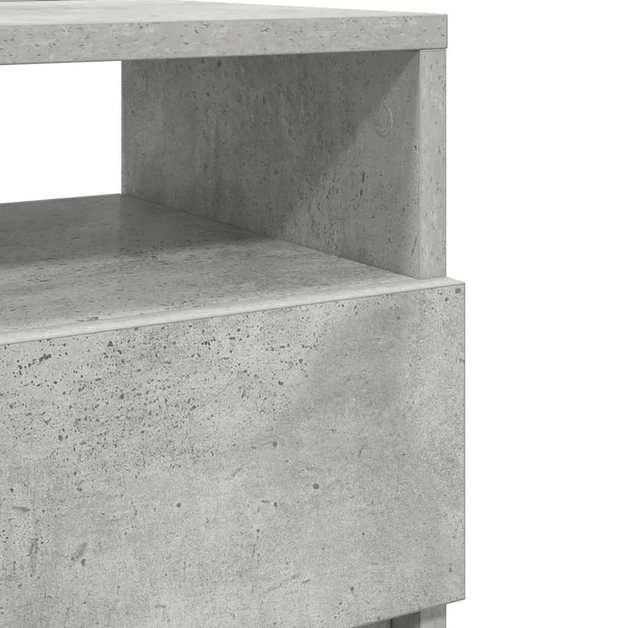 Table de chevet à 2 tiroirs Gris béton 40x33x60 cm - 9