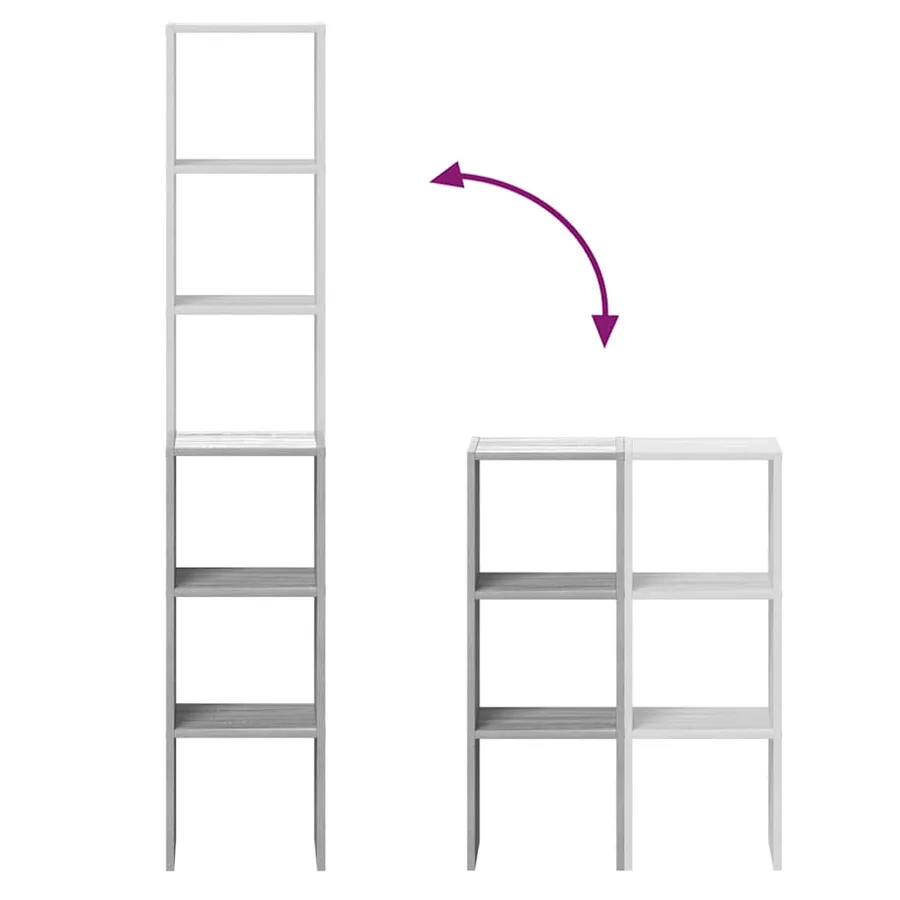 Bibliothèques 2 pcs empilable sonoma gris bois d'ingénierie - 7