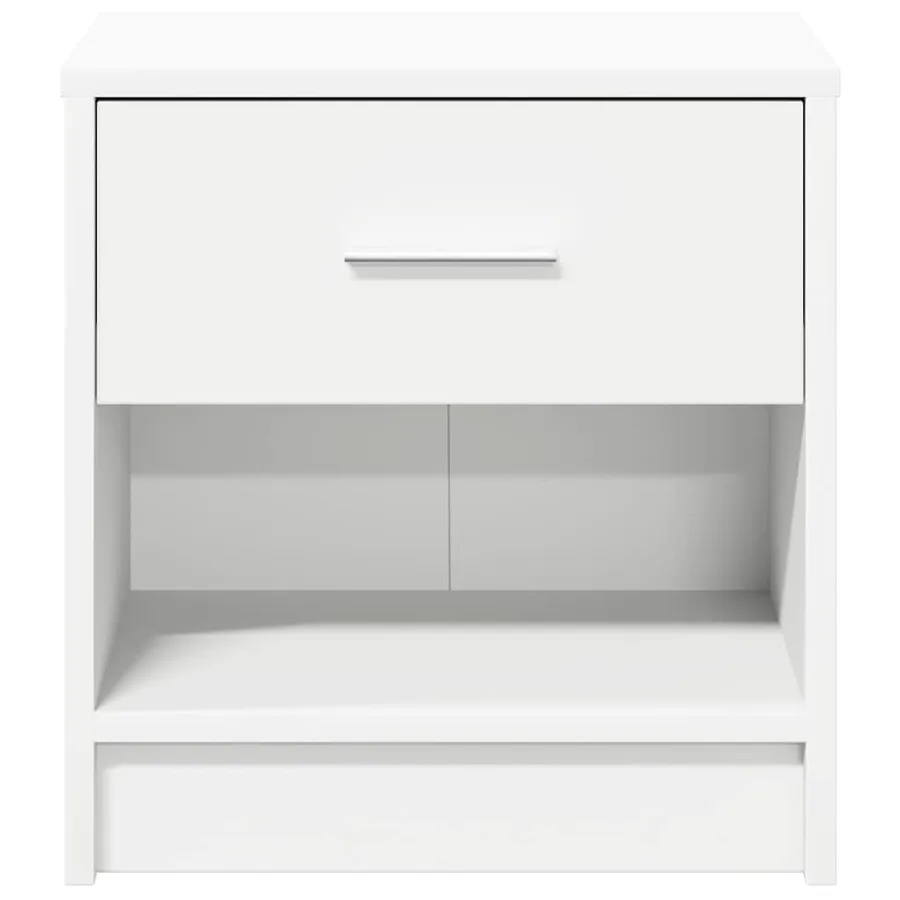 Tables de chevet 2 pcs avec tiroir Blanc 39x28x41 cm - 4